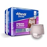 Attends Discreet Incontinence Care Women's Protective Underwear with Dual Leakage Protection, Large, 72 Count