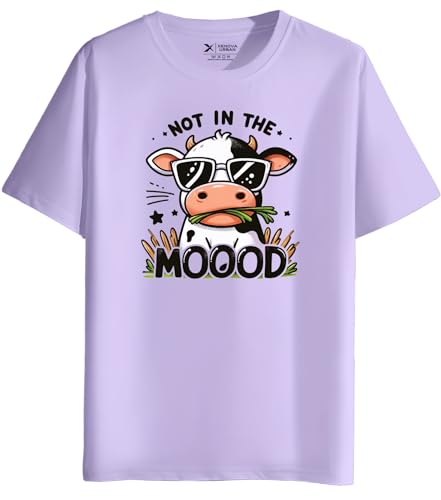 Image of XENOVAURBAN Men's Regular Fit Printed Round Neck Cotton T-Shirt | Graphic Printed Casual Wear Unisex Fit XS to 3XL Tshirt RN-MOOOD