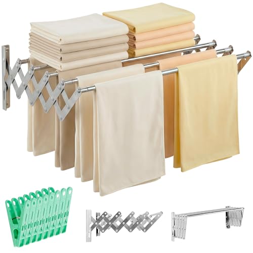 JUPPLIES Stendino da Parete Estensibile 120 cm – Stendibiancheria a
