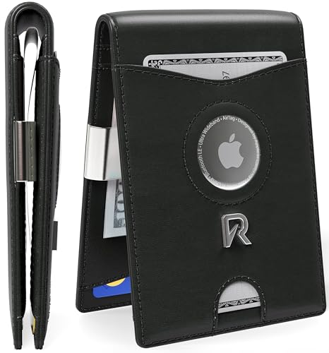 Image of Ronyxet Slim Wallet for Men with AirTag Pocket - RFID Blocking Money Clip Mens Wallet, Minimalist Credit Card Holder, Front Pocket Bifold - Gift Box Included