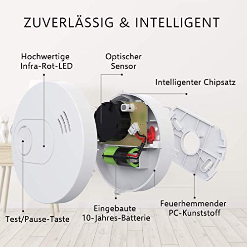 ELRO FS1510 | 6-teiliges Rauchmelder-Set | Magnetisches Befestigungsset | 10 Jahre Batterie |...