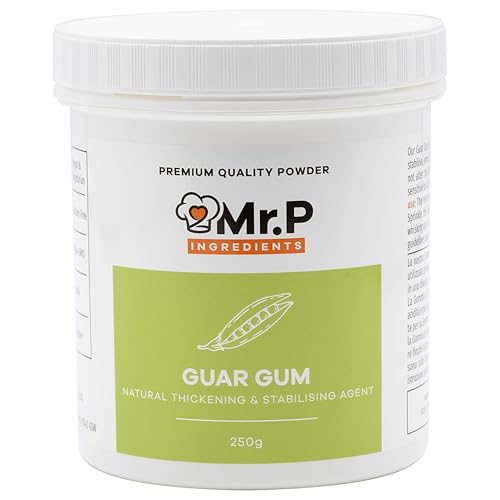 Goma Guar en Polvo Mr.P Ingredients 250g, Espesante Alimentario y Estabilizador Natural, Ideal para Helados, Salsas, Pan y Postres, Vegano, Vegetariano, Sin Gluten, Halal, Kosher