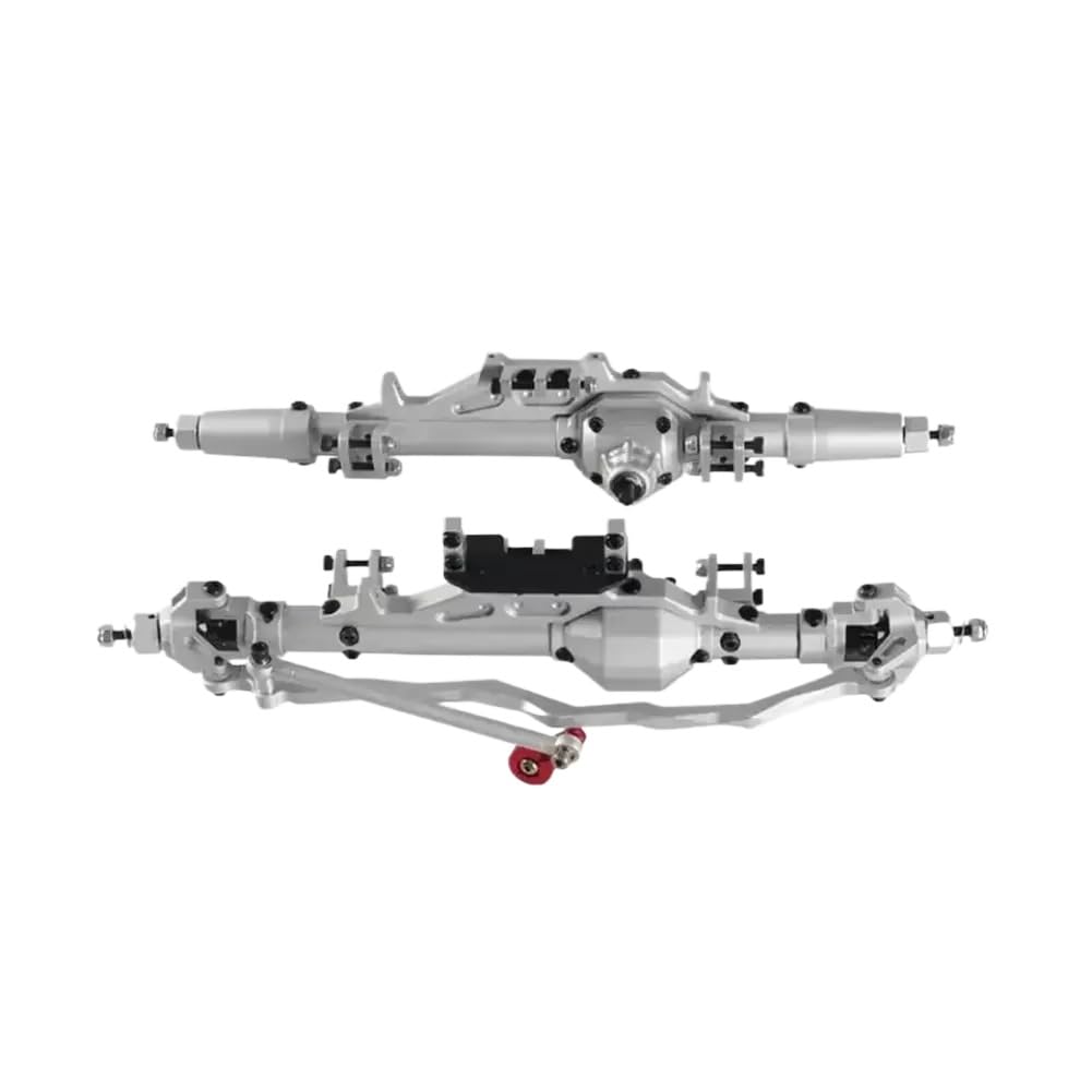 1 10 Coches RC Eje Trasero Delantero de Aluminio Completo Compatible con RC Crawler Wraith Rock Racer 90018 90045 RR10 90048 90053(Silver)