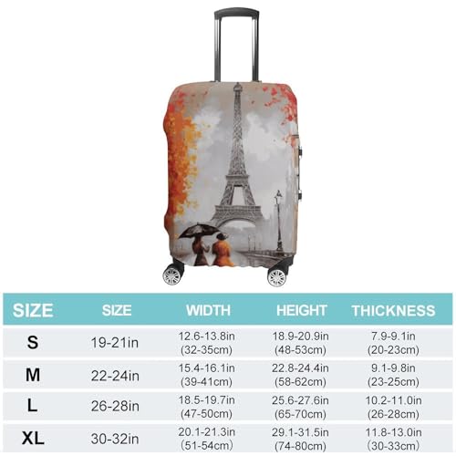 Carry on Luggage Cover Eiffel Tower Paris Painting Suitcase Covers for Luggages Tsa Approved Travel Luggage Sleeve Protector Elastic Suitcase Protector Anti-Scratch Washable Fits 19-30 Inch Case -M2