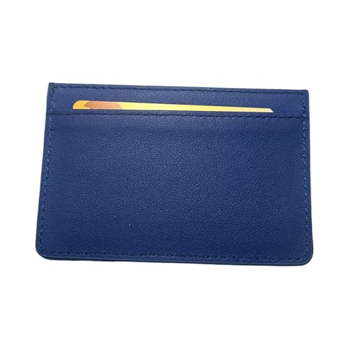 Slim Card Holder, Genuine Leather, Multiple Card Slots, 6 Fashion Colors (Blue)3