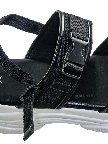 Aquapillar Athleisure Chunky Platform Sporty Sandal - Elastic Hook & Loop Slingbacks #TOP6