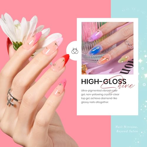 Image of Beetles Gel Polish Set, 23pcs Rainbow Gel Nail Polish Pink Orange Green Red Glitter Color with Base Glossy and Matte Top Coat Manicure Kit Shoujo Manga Soak Off Uv Led Gifts for Women