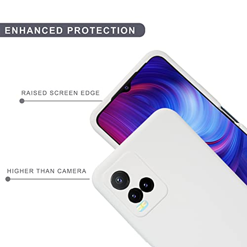 Image of SPRIG Compatible with VIVO Y33s Phone Liquid Silicone Cover Premium Back Cover Drop Tested Shock Proof Mobile Case for Men, Women, Boys and Girls with Camera Protection (White)