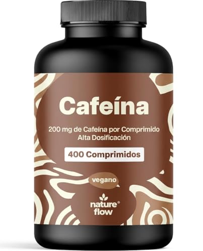 Cafeina Alta Potencia – 400 Comprimidos – 200 mg de Cafeína por Comprimido – Vegano – Producido en Alemania – Sin Gluten – Analizado en Laboratorio
