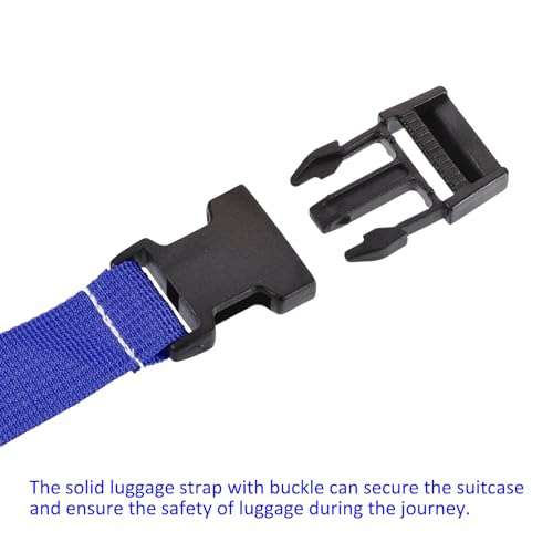 Image of M METERXITY 1 Pack Luggage Straps- Travel Baggage Accessories Adjustable Suitcase Belt with Quick Release Buckle, Apply to Travel (2 Meters, Blue)