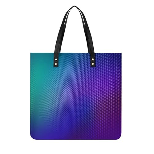 Sac à main shopper 39x39cm grand tote bag vert et violet en tissu résistant
