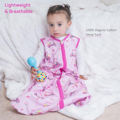 Image of LollyBanks Sleep Sack, 100% Cotton Neutral Baby Sacks, 0.5 TOG Sleep Sacks Lightweight with 2-Way Zipper