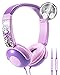 Produktbild Mumba Kinder Kopfhörer mit Begrenzter Lautstärke, Over Ear Jugendliche Headset mit Mikrofon, Leicht Faltbare Sportkopfhörer für Jungen und Mädchen (Lila)