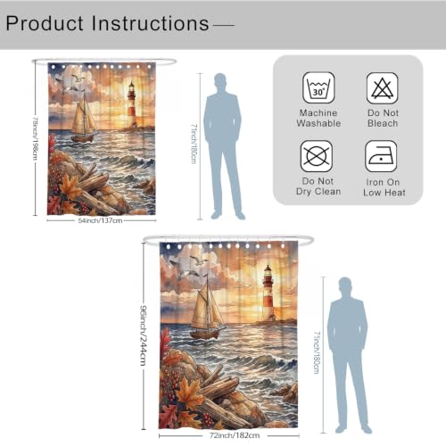 Rideau de douche extra long imperméable en polyester de 183 cm