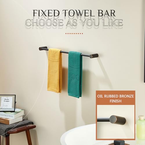 Image of KOKOSIRI Bathroom Towel Rack Wall Mounted 24'' Bath Towel Bar Holder for Bathroom Hardware Accessories Oil Rubbed Bronze Stainless Steel, B4007ORB-L24
