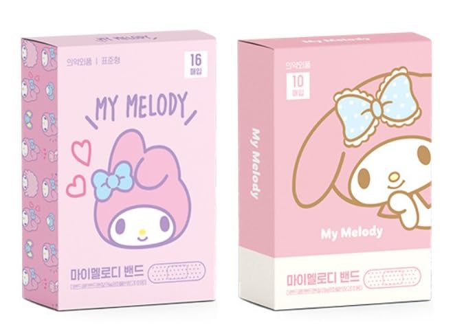 2Pack Cute Kitty Friends Adhesive Bandages 10 Count 16 Count Each Type 26 Count Total First Aid Bandages with Cute Designs Design May Vary (Pink)