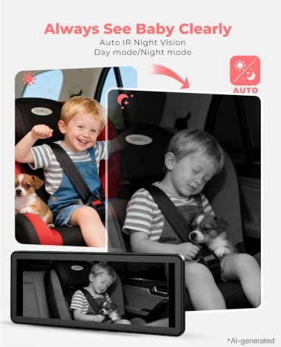 Image of LUCKVIEW BM5PRO Dual Baby Car Camera, 7.2 inch 1080P Monitor