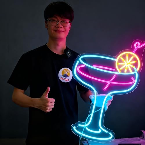 TONYLCSIGN Custom Neon Sign, Personalized LED Neon Light Signs for Business Name, Storefront, Bar, Salon & Office Logo - Design Your Own with 30 Fonts & 13 Colors, Dimmable with Remote