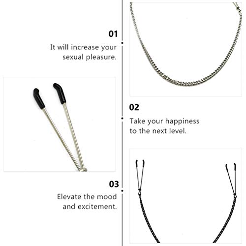 ARTIBETTER 2 Pares de Casais Seios Mamilo Grampos Clipe Com Corrente de Metal Brinquedos de Estimula