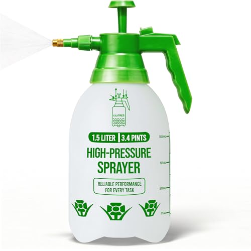 G4GADGET 1.5L Pressure Sprayer Pump Spray Bottle with Adjustable Brass Nozzle Garden Sprayer for Water Weed Killer Fertilisers & Cleaning Heavy Duty Pump Action Plant Mister