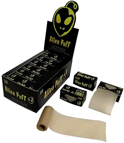 Alien Puff Unbleached Rolls Rolling Paper (44mm x 5m - 18 Rolls Per Box)