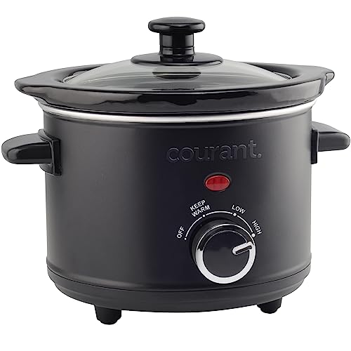 Courant-Mini-Slow-Cooker-Crock-with-Easy-Options-16-Quart-Dishwasher-Safe-Pot-Black-Stainless Courant Mini Slow Cooker Crock with Easy Options 16 Quart Dishwasher Safe Pot Black Stainless