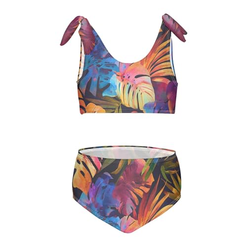 KLL Leaves Monstera Blots Girl 2 Piece Bikini Sets Quick-Dry Beach Swimsuit Swimsuit
