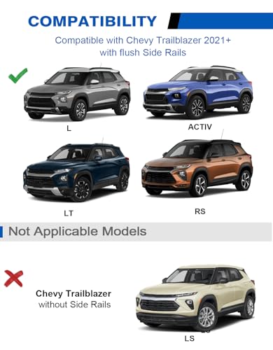 Image of Wonderdriver Lockable Roof Rack Cross Bars 300lbs Compatible with Chevy Chevrolet Trailblazer 2021 2022 2023 2024 2025 2026 L LT ACTIV RS, All Aluminum Heavy Duty Roof Rails Crossbars Cargo