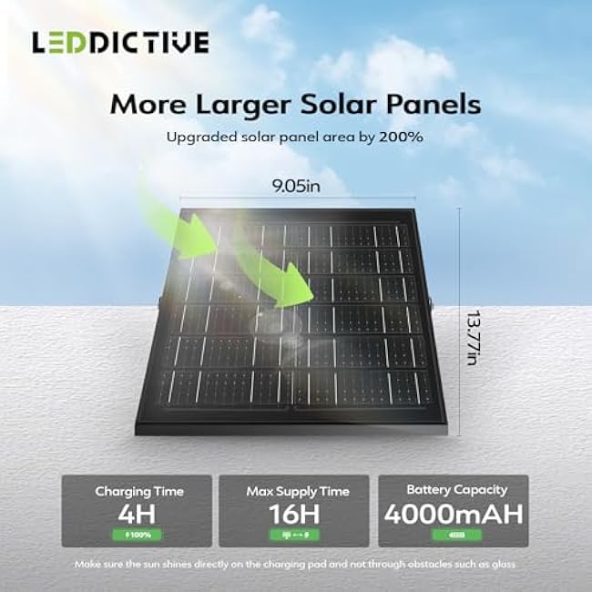 LED Solar Lights Outdoor 7000K, 3500LM Solar Powered Flood Lights with 3 Modes, Dusk to Dawn Outdoor Lighting with Remote, IP65 Waterproof, 16.4 Ft Cable for Yard Garage Porch