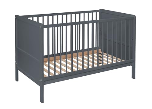 Baby Happy Bliss Lit bébé évolutif Nelly 120x60 cm en Bois de hêtre – Transformable en lit Junior – Sommier réglable – 3 barreaux Amovibles – en...