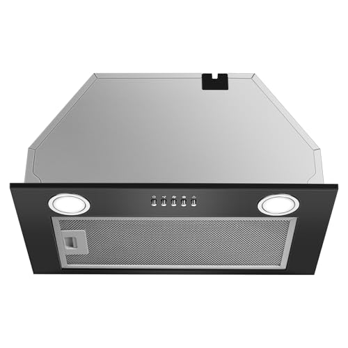 KICHPOWER Campana extractora empotrable 52cm, 300m³/h, 3 Niveles de Potencia, Recirculación/Extracción, Contiene filtro de carbón activo, iluminación LED, Acero Inoxidable, Filtro Aluminio 3 Capas