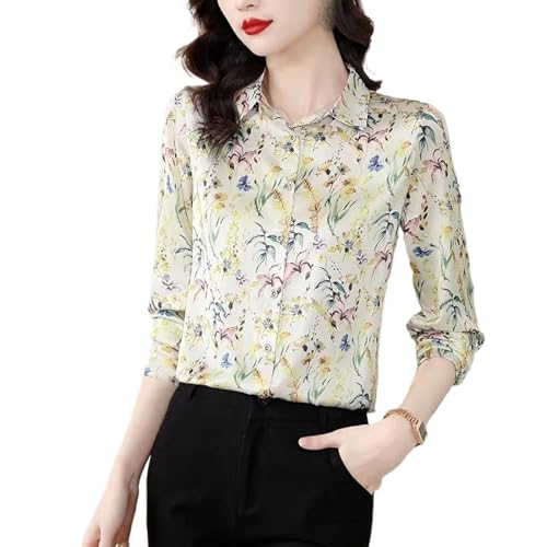 Chemisier satin floral chic pour femme un haut fluide élégant et soyeux