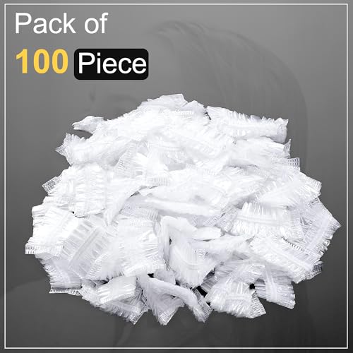 Image of GLUN Disposable Ear Protectors, Pack of 100, Waterproof Ear Covers for Hair Dye, Shower, Bathing, Ear Protecter Elastic Closing