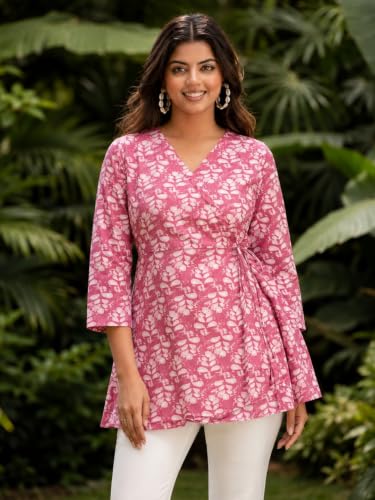 Image of feranoid Women Cotton Angrakha Kurti