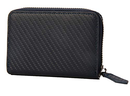 [レガーレ] カーボン レザー キーチェーン付 コインケース 10色(オリジナル化粧箱入り) (カーボンブルー×ブラック)