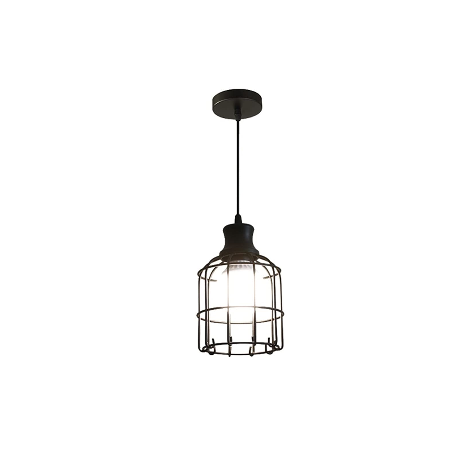 Lampe à suspension en fer E27 à hauteur réglable style contemporain