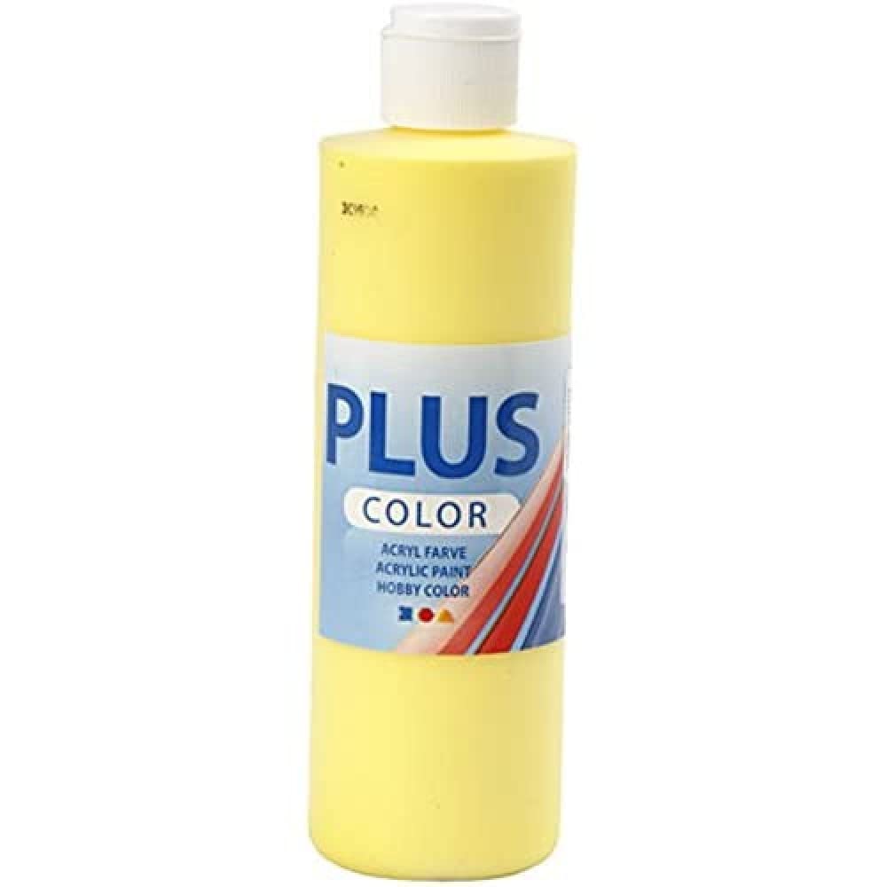 Plus Color - Vernice acrilica, per artigianato, colore: giallo primario, 1 flacone da 250 ml