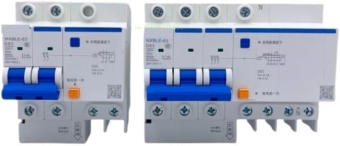 NXBLE Type D 100MA 0.1A RCBO Residual Current Operated Circuit Breaker Thermal Magnetic Switch NXBLE-63 32A 63A 125A(1P N,10A)
