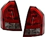 Evan-Fischer Tail Light Assembly Compatible with 2005-2007 Chrysler 300 Halogen Clear & Red Lens Set of 2 Passenger and Driver Side