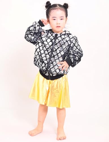 Cilucu Kids Jackets Girls Boys Plaid Sequin Zipper Coat Jacket for Toddler Girls Birthday Outerwear Clothes3