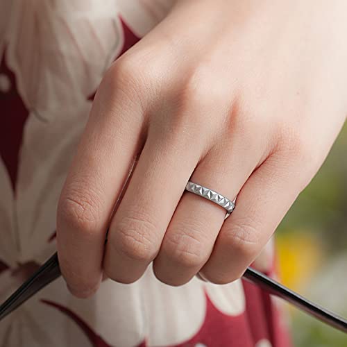 ThunderFit Thin Silicone Wedding Rings for Women, Triangle Diamond Stackable Rubber Engagement Bands 2.8mm Wide 2mm Thick - 1/4/8 Variety Multipack4