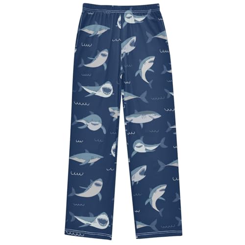 Boy's Pants Funny Shark Animal Big Mouth Jogger Pants Elastic Waist Long Bottoms Trousers with Pockets 6-14 Years - Main Image