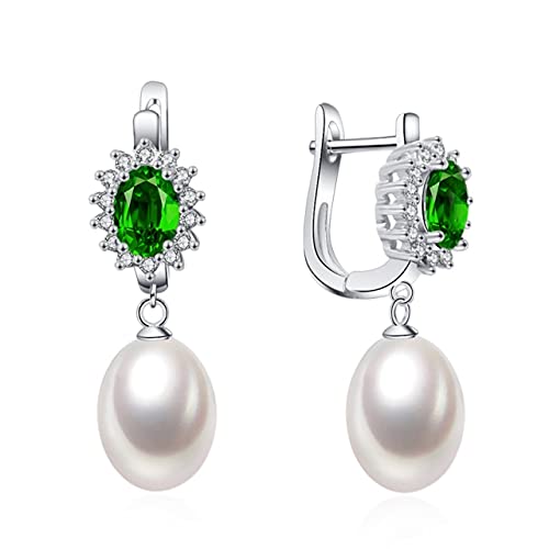 Boucles d'oreilles pendantes pour femmes perle noire naturelle 8-9mm