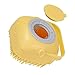 Liseng Cepillo de baño para perros y gatos, de silicona, para masaje, champú dispensador, para perros y gatos, cuidado de ducha, color amarillo