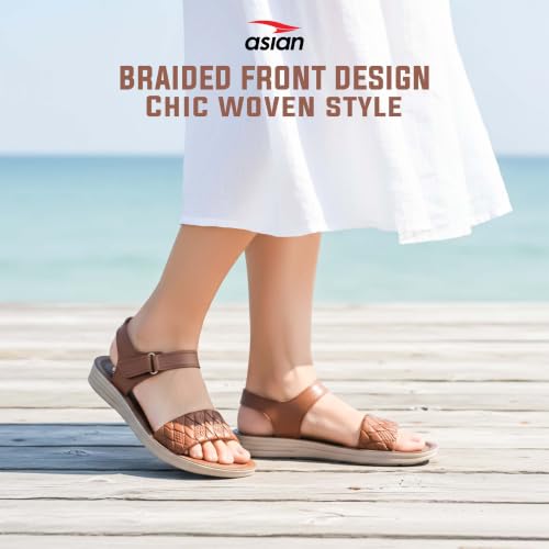 Image of ASIAN CSL-02 Women's Stylish Lightweight Sandals | Soft Cushioned Comfort, Velcro Fit, Fashionable Design for Office, Casual Outings & Daily Use