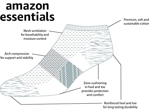 Image of Amazon Essentials Women's Performance Cushioned Breathable Cotton Athletic No-Show Sports Socks, 6 Pairs