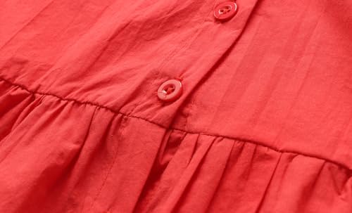 Image of Mud Kingdom Girls Blouse Shirts Spring Fall Long Sleeve Button-Down Top Ruffle Collar