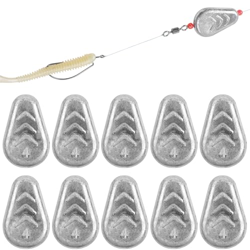 Fishing Weight Sinker Surf Fishing No-Roll Sinker Lead Weight No Snagging Flat Inline Sinker for Catfish Rig Saltwater Freshwater 5Pieces/10Pieces (4 Ounce 10Pack)