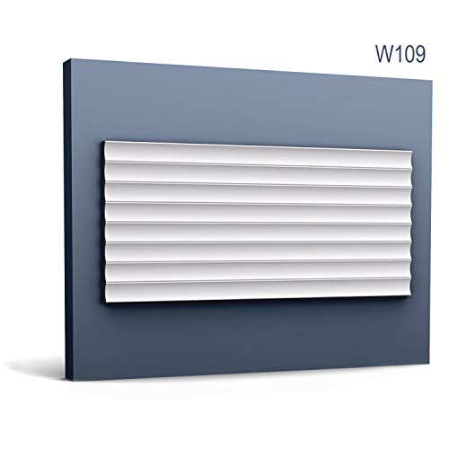 Panel mural 3D VALLEY W109 de poliuretano blanco para pared 3