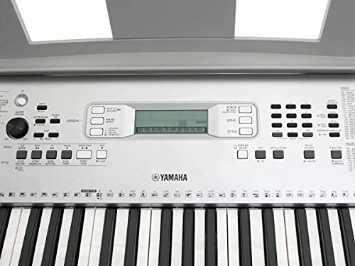 Teclado Musical Arranjador Yamaha YPT-370 com 61 teclas, 622 timbres e 48 notas de polifonia – Prata